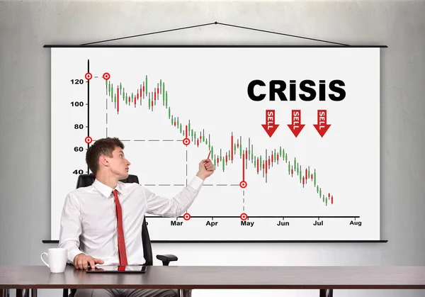 Decreasing stock chart — Stock Photo, Image