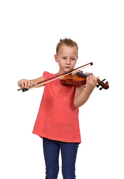 Grædende pige med violin - Stock-foto