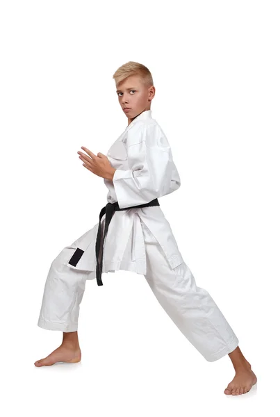 Fiú képzés karate — Stock Fotó