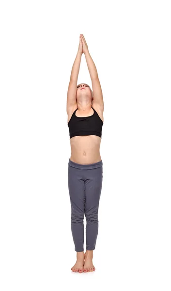 Meisje doen yoga oefeningen — Stockfoto
