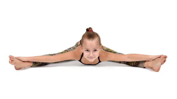 Little girl doing yoga — Stock Photo, Image