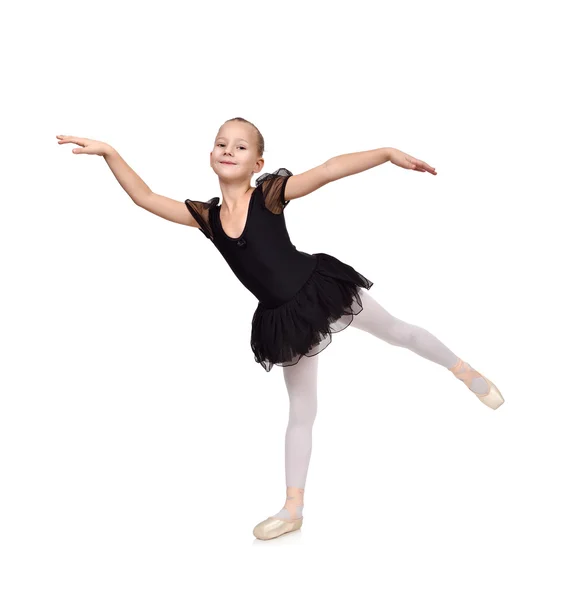 Kleine schöne Ballerina tanzt — Stockfoto