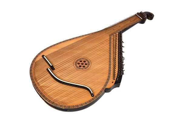 Bandura - Ukrainian musical instrument isolated on white — Stock Photo, Image