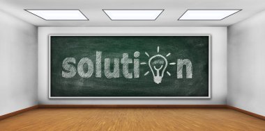 Yeşil tahtada çizim çözüm sembolü