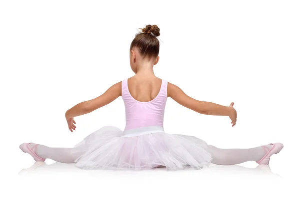 Ballerina in tutu zittend op de vloer — Stockfoto