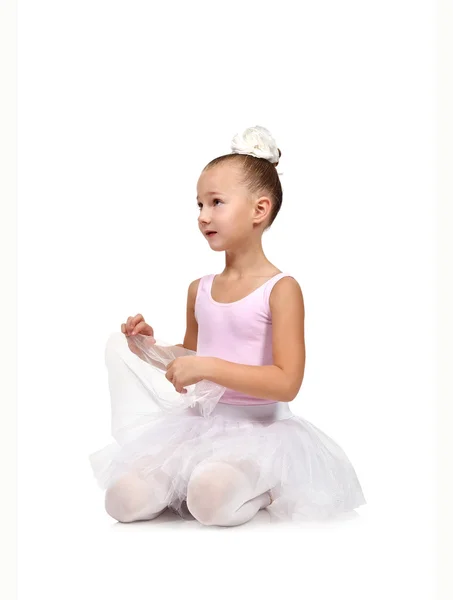 Ballerina sitting on floor — Stock Photo, Image