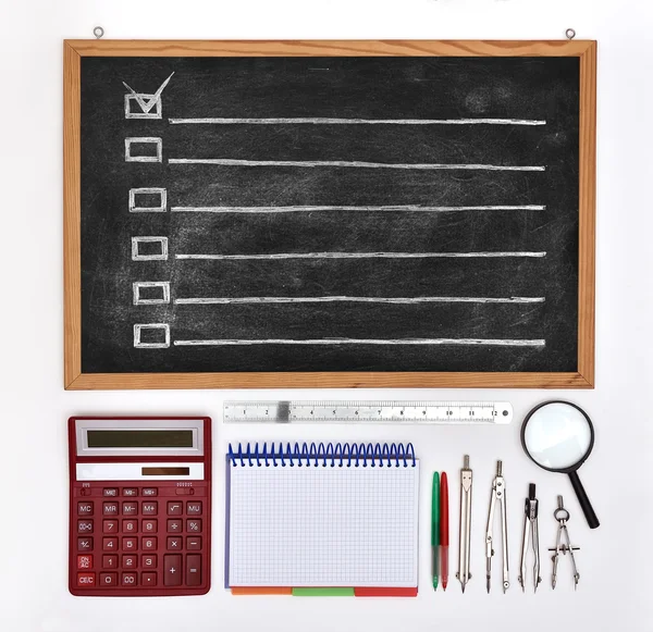 Chalk board with drawing checklist — Stock Photo, Image