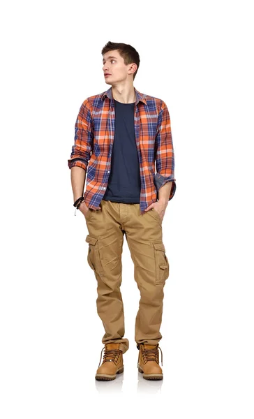 Guy in a plaid shirt — Stock Photo, Image