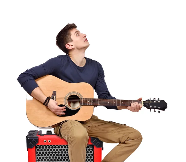 Man playing on guitar — Stock Photo, Image