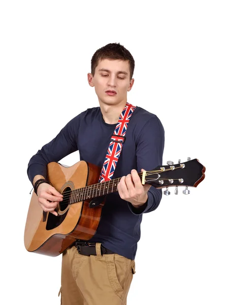Muž s akustická kytaraアコースティック ギターを持つ男 — Stock fotografie