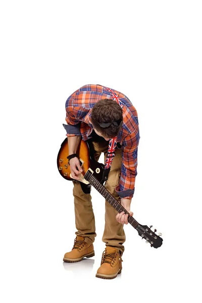 Expresivní rockový hudebník — Stock fotografie