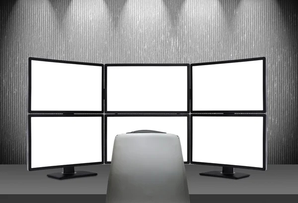 Six empty screens — Stock Photo, Image