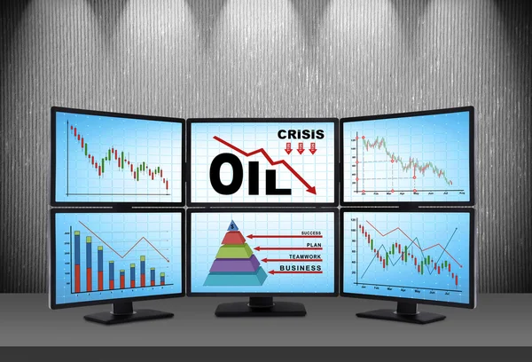 Statistics fall in oil prices — Stock Photo, Image