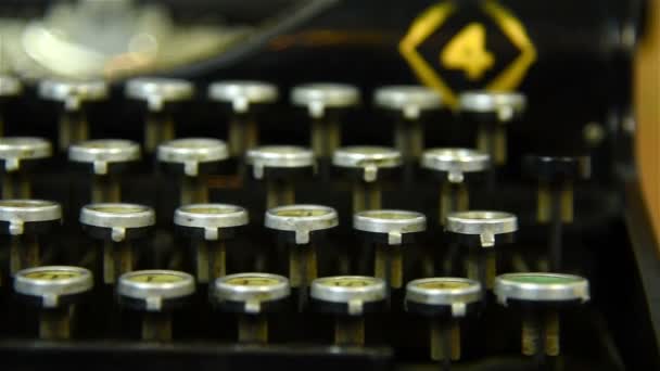 Vintage Typewriter Keys — Stock Video