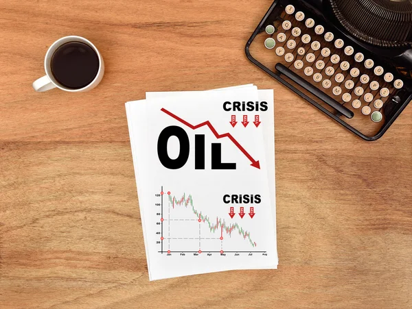 Chart of fall in value of oil — Stock Photo, Image