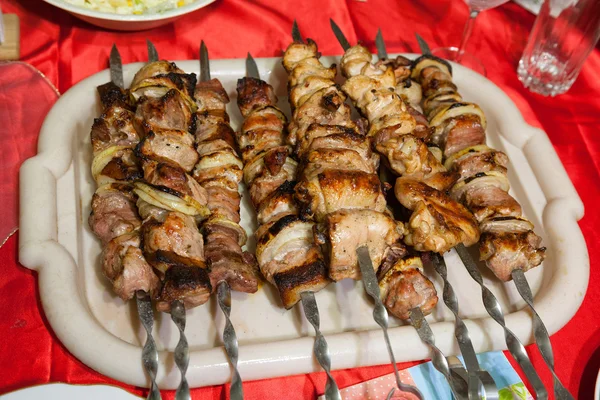 Shish Kebab Skewers Skewers Pork Chicken — Stock Photo, Image