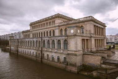 Eski Konigsberg borsasının inşaatı. Kalininingrad, Rusya