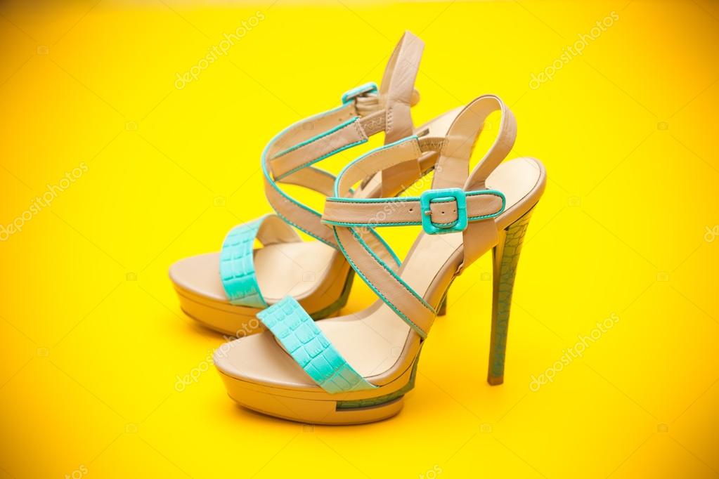 turquoise stilettos