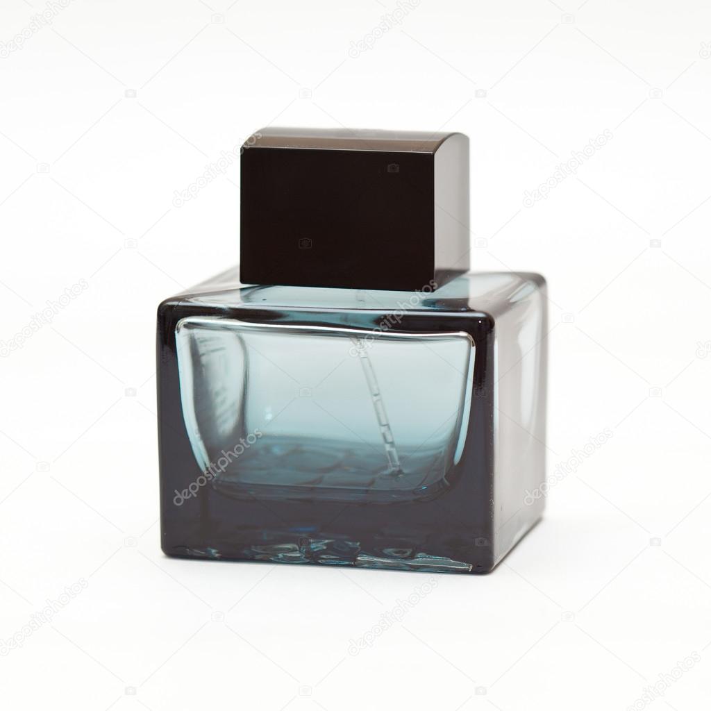 Perfume bottle over a light gray background