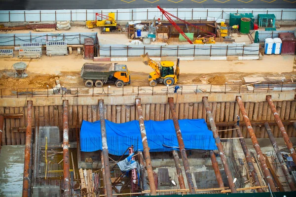 Costruzione di una nuova linea metropolitana in città — Foto Stock