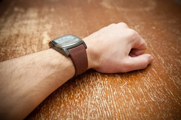 Brutal Man Hand Wristwatch — Stock Photo, Image