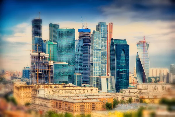 Internationales Geschäftszentrum moskau stadt, russland. Panorama von Moskau - Innenstadt. — Stockfoto