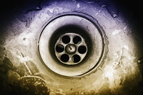 Dirty drain hole in the sink. — Stock Photo, Image