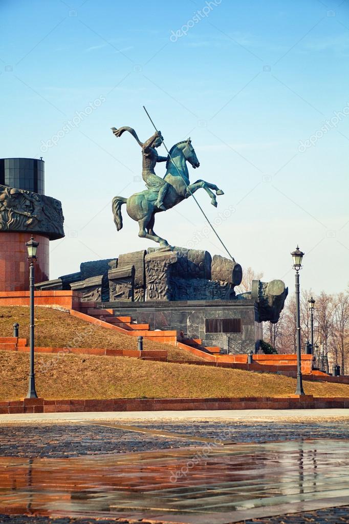 Statue of St. George on Poklonnaya Hill in Moscow