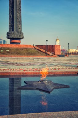 Eternal flame Poklonnaya Hill, Moskova. Büyük Vatanseverlik Savaşı zaferle sembolü