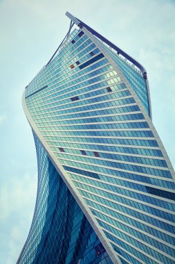 Moskova - 9 Mart: Moscow City tower karmaşık iş merkezi inşaatı. Rusya, Moskova, 9 Mart 2015