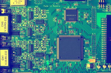 bilgisayar çipi Rezistanslar ve kapasitörler yakın çekim