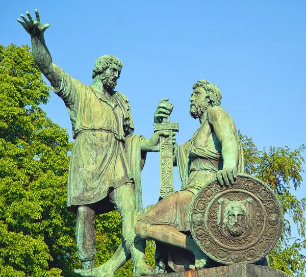 Minin en Pozjarski monument in Moskou, Rusland — Stockfoto