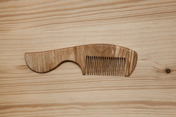 Comb wooden top view. Eco-Friendly material — Stock Photo, Image