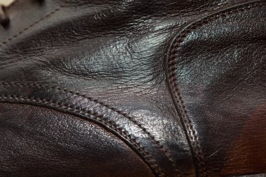 Hakiki deri ayakkabı yakın çekim dokusuna