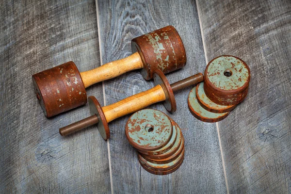 Set of dumbbells for athletic activities — Stock Photo, Image