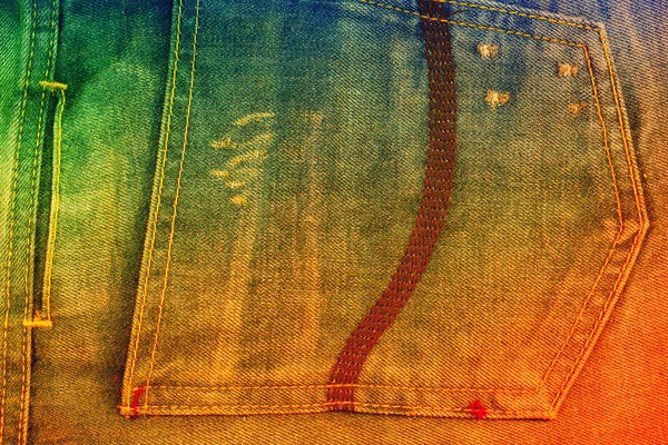 Textur Hintergrund Jeans Kreative Helle Farbenfrohe Gestaltung Kunst Mode Hintergrund — Stockfoto