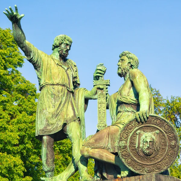 Denkmal für Minin und Poscharski in Moskau, Russland — Stockfoto