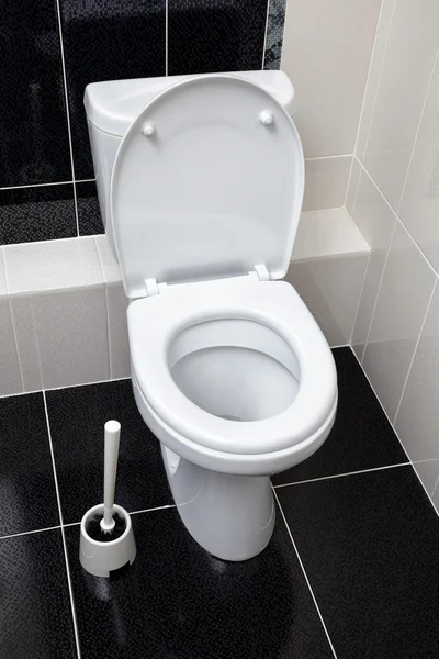 WC e WC ruff, bagno interno in bianco e nero — Foto Stock