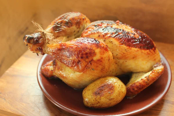 Roasted whole chicken — Stock Photo, Image