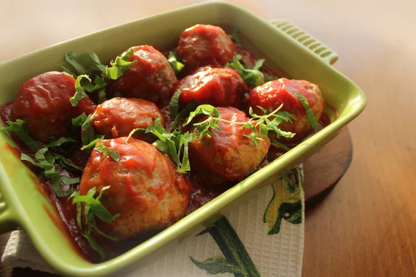 Almôndegas com molho de tomate — Fotografia de Stock