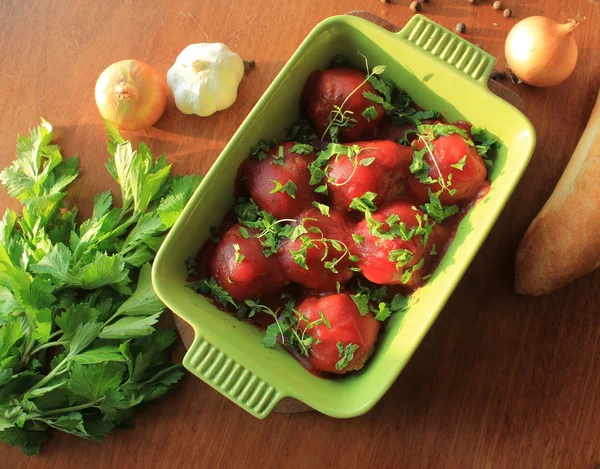 Polpette con salsa di pomodoro — Foto Stock
