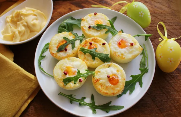 Breakfast - fried eggs — Stock Photo, Image