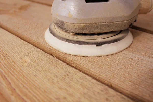 Grinding wooden boards — Stock Photo, Image