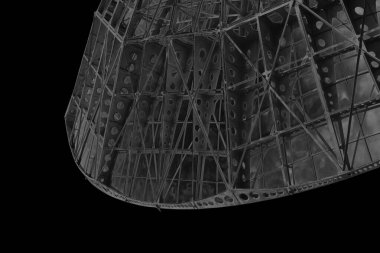 Astronomik radyo teleskobu siyah arkaplanda izole edildi