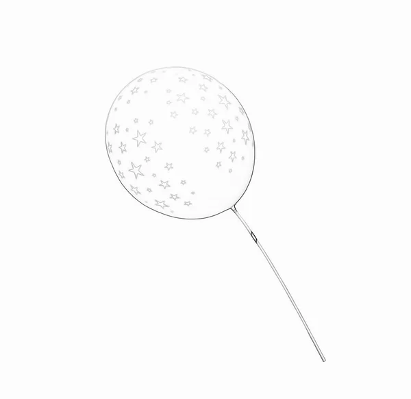 Sketch Ofvestive Baloon Stars Isolated White Background — Stock Photo, Image