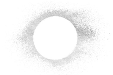 Kar tozu arkaplanda beyaz daire