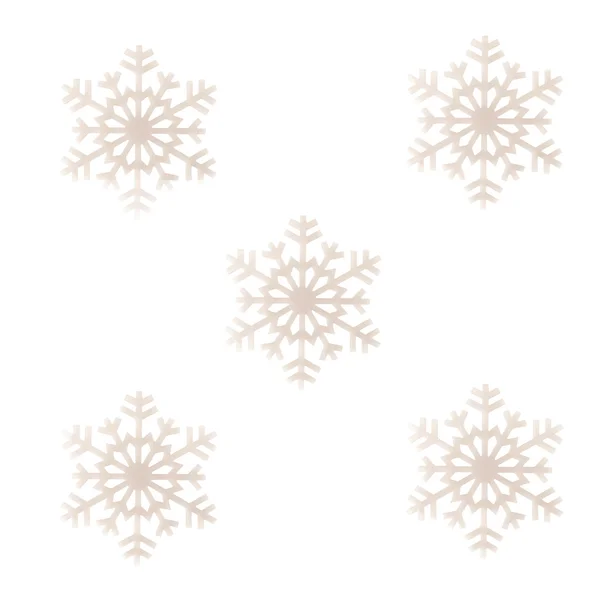 Five snowflakes isolated over white background — Stock Photo, Image