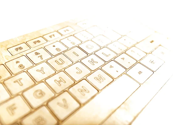 Trä-tangentbord isolerade över vit bakgrund — Stockfoto