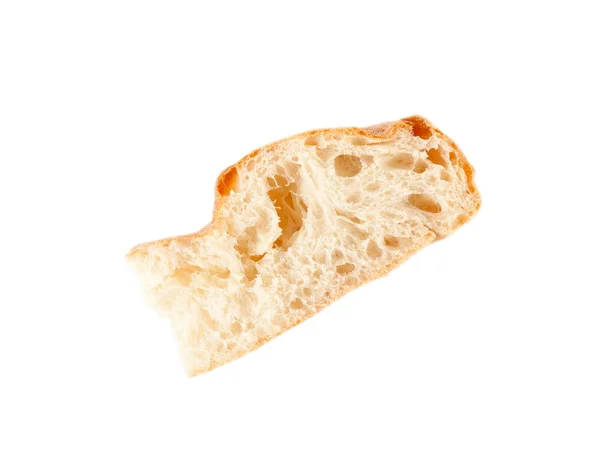 Uma fatia de pão isolado sobre fundo branco — Fotografia de Stock