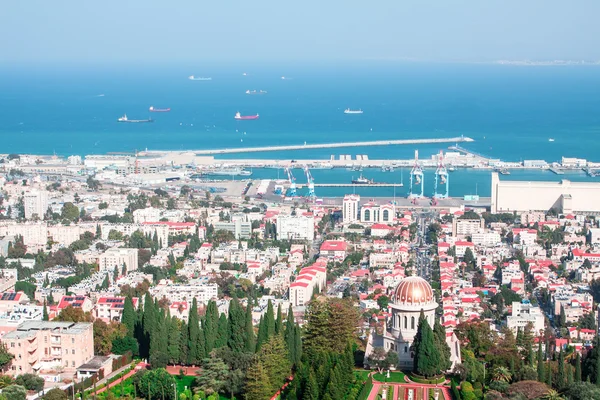 Haifa desde el jardín Bahai — Foto de Stock